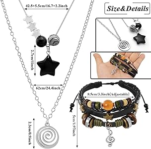 Amazon.com: Multilayer Y2k Star Necklace Fairy Grunge Bracelets